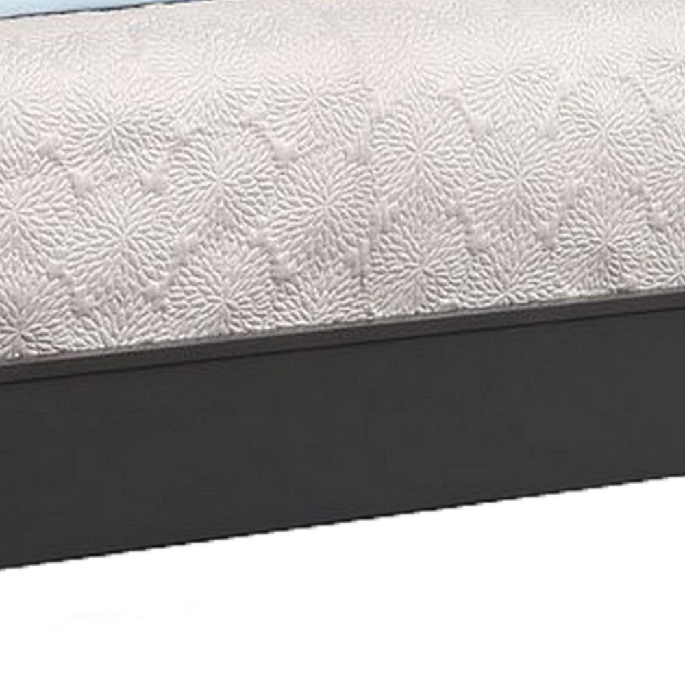 BENZARA Vin Modern Queen Sized Bed, Panel Headboard, LED Light, Charcoal Gray - BM283229