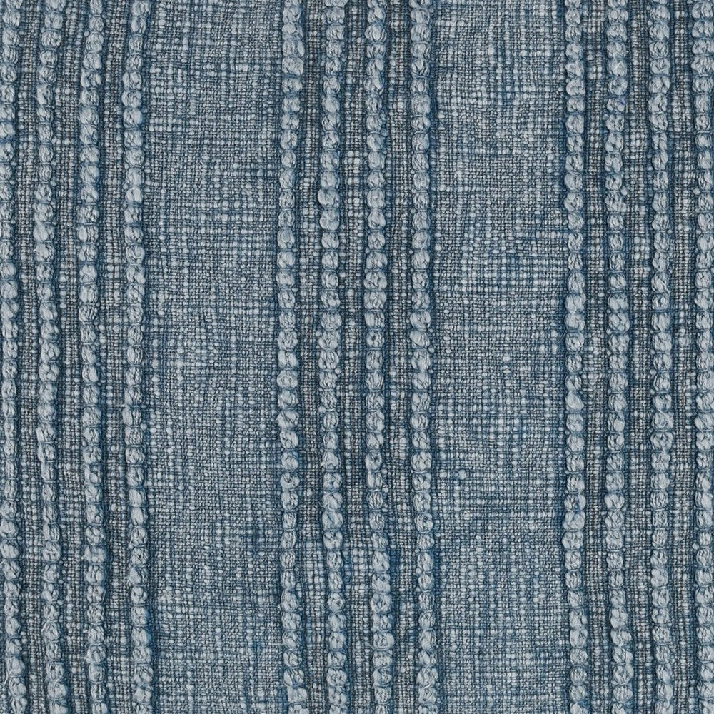 BENZARA 22 x 22 Accent Throw Pillow, Down, Textured Woven Striped Design, Blue - BM283446