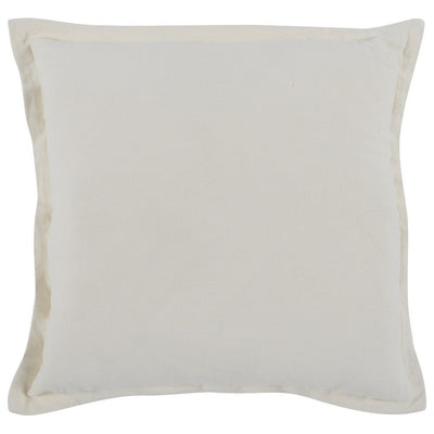 BENZARA Pixie 22 x 22 Square Soft Fabric Accent Throw Pillow, Flange Edges, Cream - BM283470