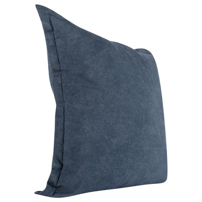 BENZARA Pixie 22 x 22 Square Soft Fabric Accent Throw Pillow, Flange Edges, Navy - BM283474