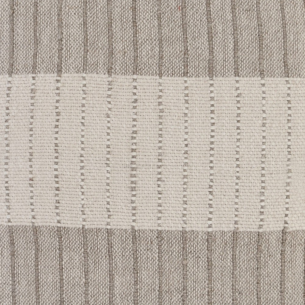 BENZARA 22 x 22 Soft Fabric Accent Throw Pillow, Woven Striped Design, Brown Beige - BM283482