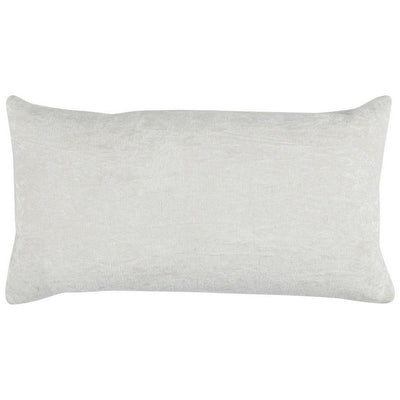 BENZARA 14 x 26 Lumbar Accent Throw Pillow, Hand Pleated, Vintage, Ivory White - BM283679