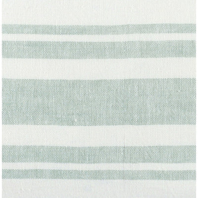 BENZARA 22 Inch Square Linen Accent Throw Pillow, Stripe Design, Eucalyptus, White - BM283687