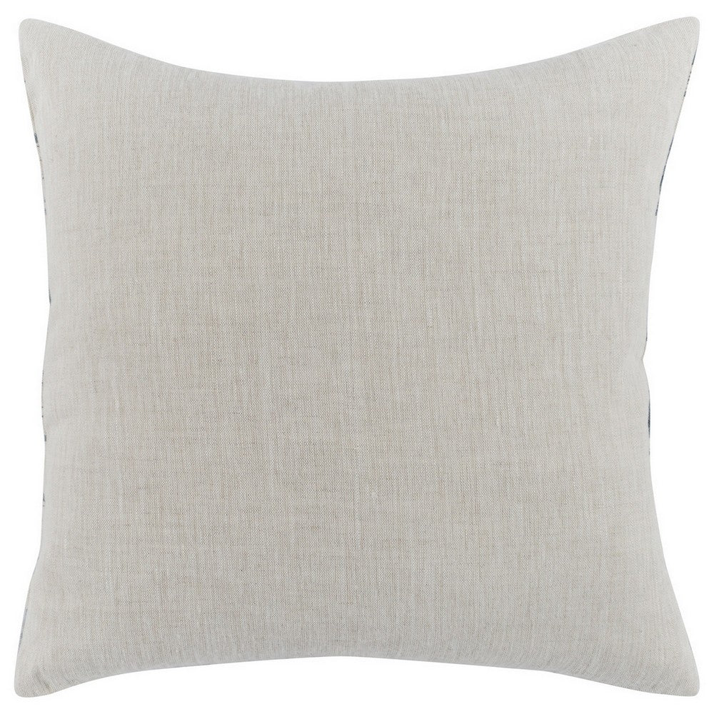 BENZARA 22 Inch Square Accent Throw Pillow, Digital Printing, Clean Edges, Blue - BM283689