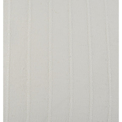 BENZARA Kai 22 x 22 Throw Pillow, Tonal Woven Stripes, Cotton Viscose Blend, White - BM283694