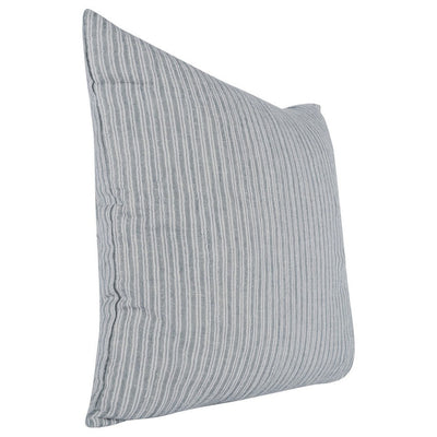 BENZARA Irma 22 Inch Square Soft Fabric Accent Throw Pillow, Blue Pinstripe Pattern - BM283703