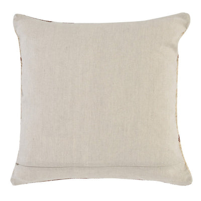 BENZARA Henry 22 Inch Square Fabric Accent Throw Pillow, Geometric Design, Beige - BM283706