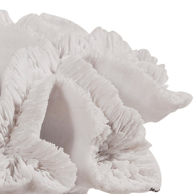 BENZARA Lily 9 Inch Faux Coral Table Figurine, Polyresin Textured Sculpture, White - BM284969