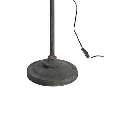 BENZARA 67 Inch Iron Floor Lamp, Adjustable Length Arm, Industrial Antique Black - BM285020