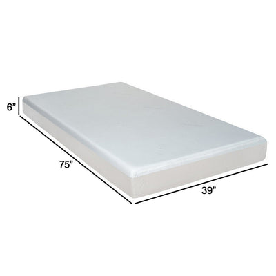 BENZARA Que 6 Inch Twin Size Memory Foam Mattress, Gel Infused, Fabric Upholstery - BM286439