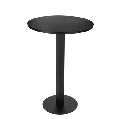 BENZARA Keli 43 Inch Outdoor Bar Table, Black Aluminum Frame, Foldable Design - BM287740