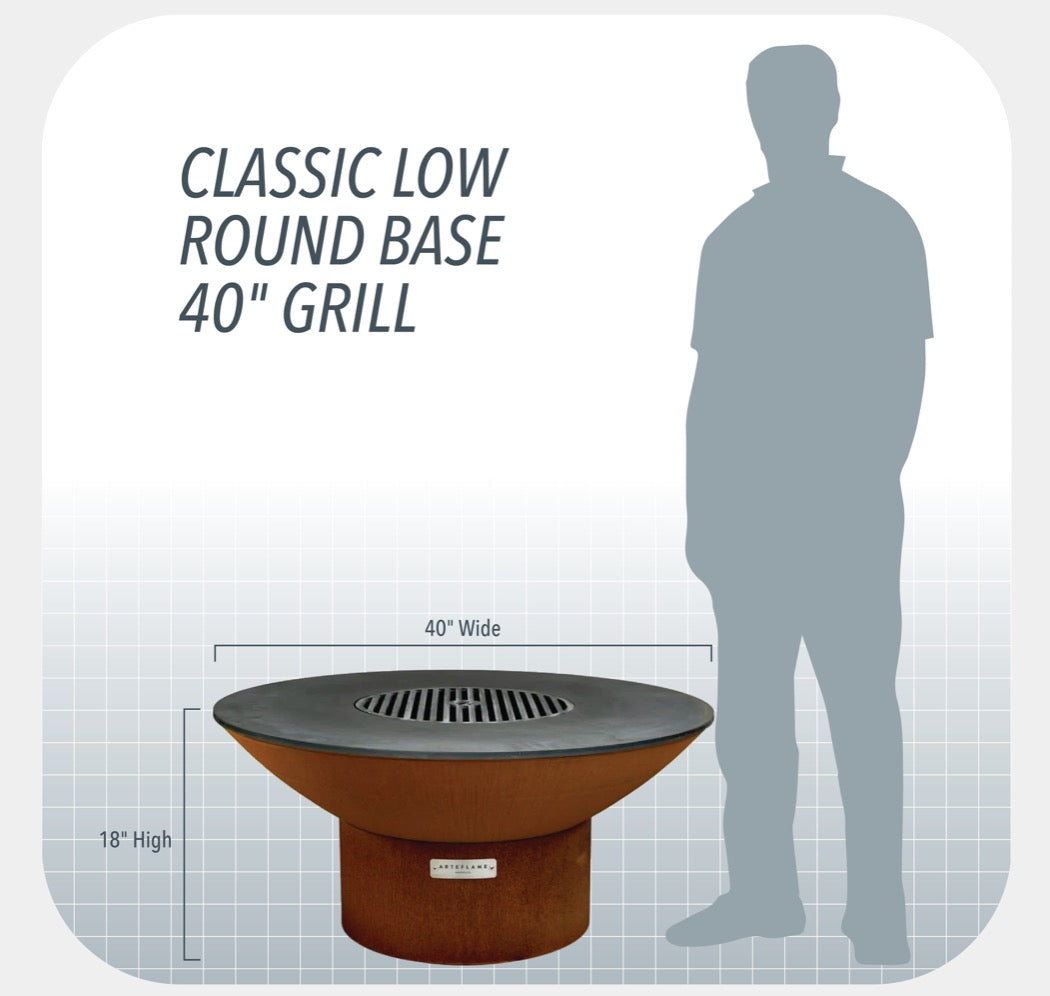 Arteflame Classic 40" Fire Pit - Low Round Base