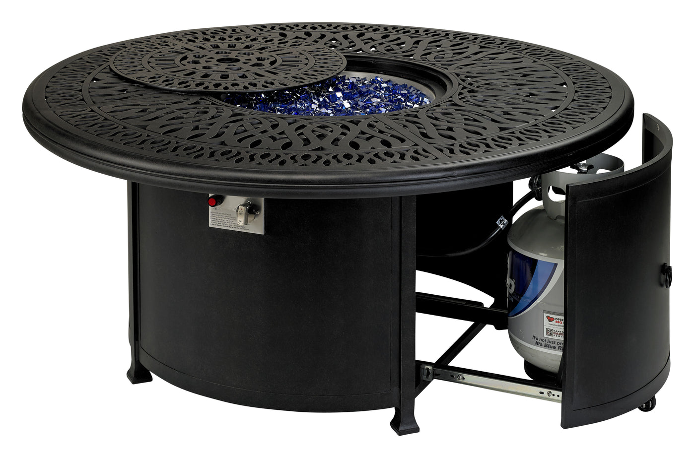 52" Monarch Series Round Fire Table w/ Built-In Burner Accessory