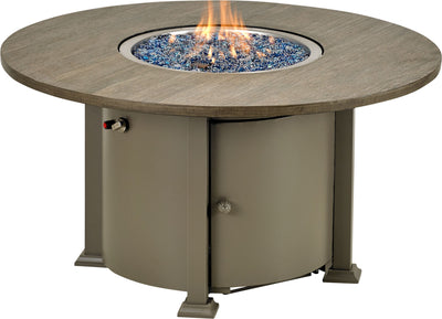 Rome Platinum 48" Round Aged Driftwood Fire Table w/ Burner