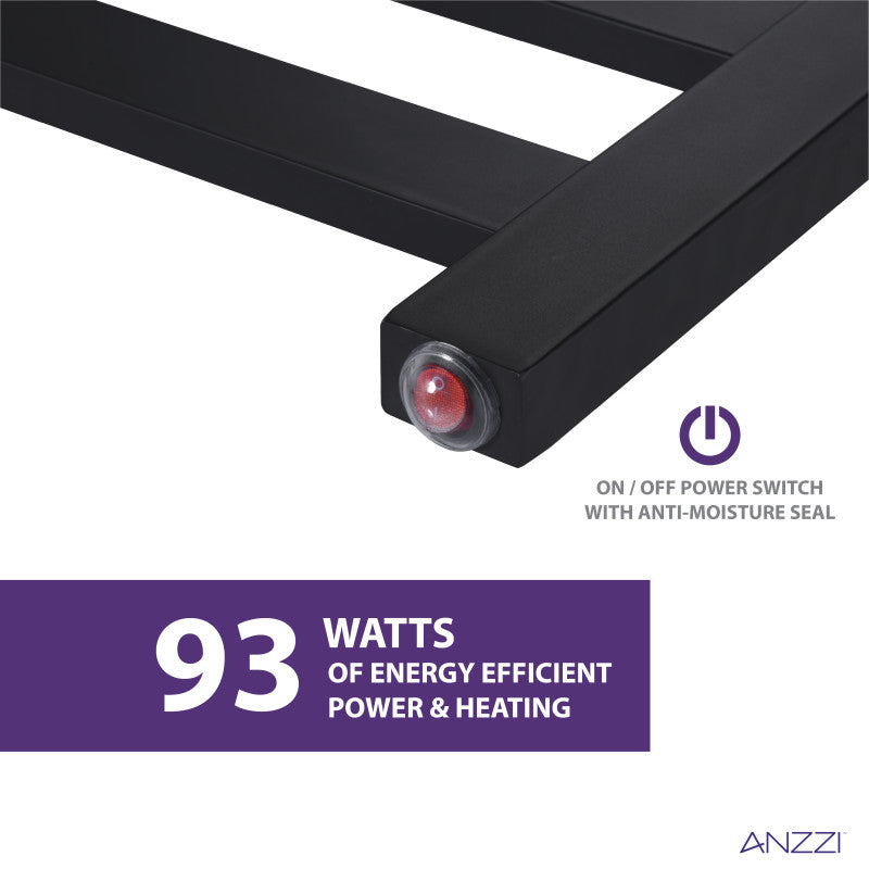 ANZZI Note 6-Bar Stainless Steel Wall Mounted Towel Warmer in Matte Black TW-AZ023MBK