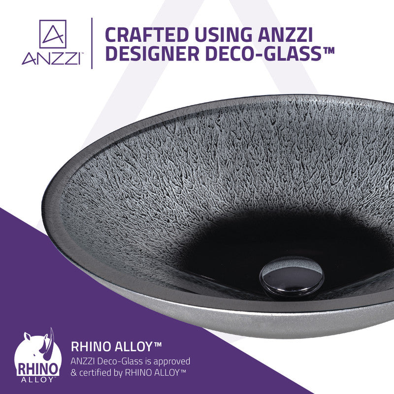 ANZZI Onyx Series Vessel Sink in Black LS-AZ035