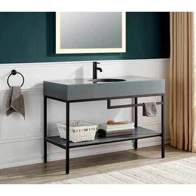 ANZZI Siena 48 in. Console Sink with Matte Grey Counter Top CS-FGC002-MB