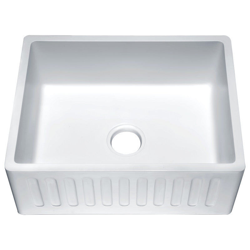 K-AZ222-1A - ANZZI Roine Farmhouse Reversible Glossy Solid Surface 24 in. Single Basin Kitchen Sink in White