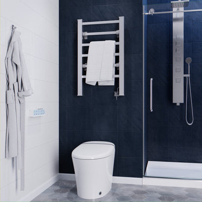 ANZZI Naples 6-Bar Aluminum Wall Mounted/Free Standing Electric Towel Warmer Rack TW-FS103AL