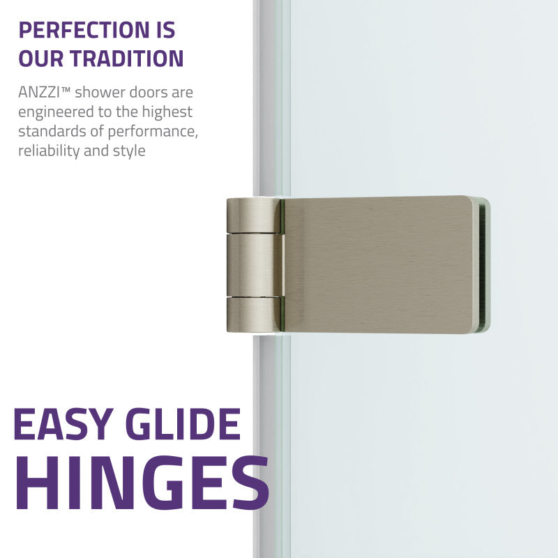 ANZZI Grand Series 31.5 in. by 56 in. Frameless Hinged Tub Door SD-AZ10-01MB