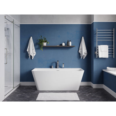 ANZZI VAULT 67 in. Acrylic Flatbottom Freestanding Bathtub with Deck Mount Faucet & Hand Sprayer FT-AZ114-6773CH