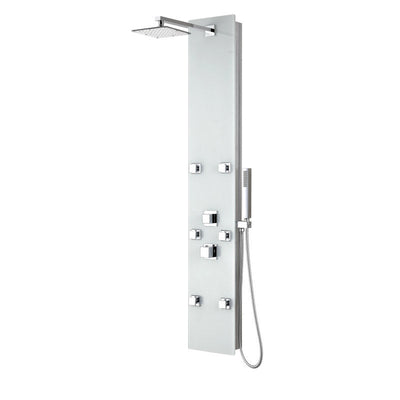 SP-AZ029 - ANZZI Rhaus 60 in. 6-Jetted Full Body Shower Panel with Heavy Rain Shower and Spray Wand in White
