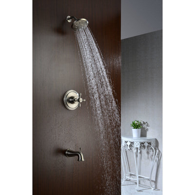 Mesto Series 1-Handle 2-Spray Tub and Shower Faucet in Brushed Nickel SH-AZ034