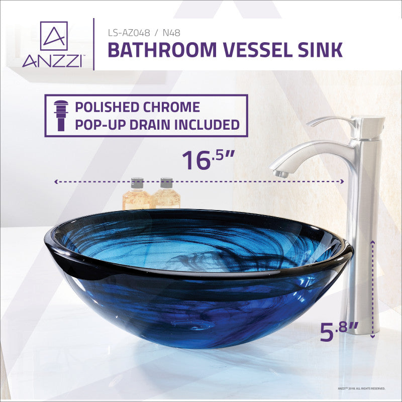 ANZZI Soave Series Deco-Glass Vessel Sink LS-AZ048