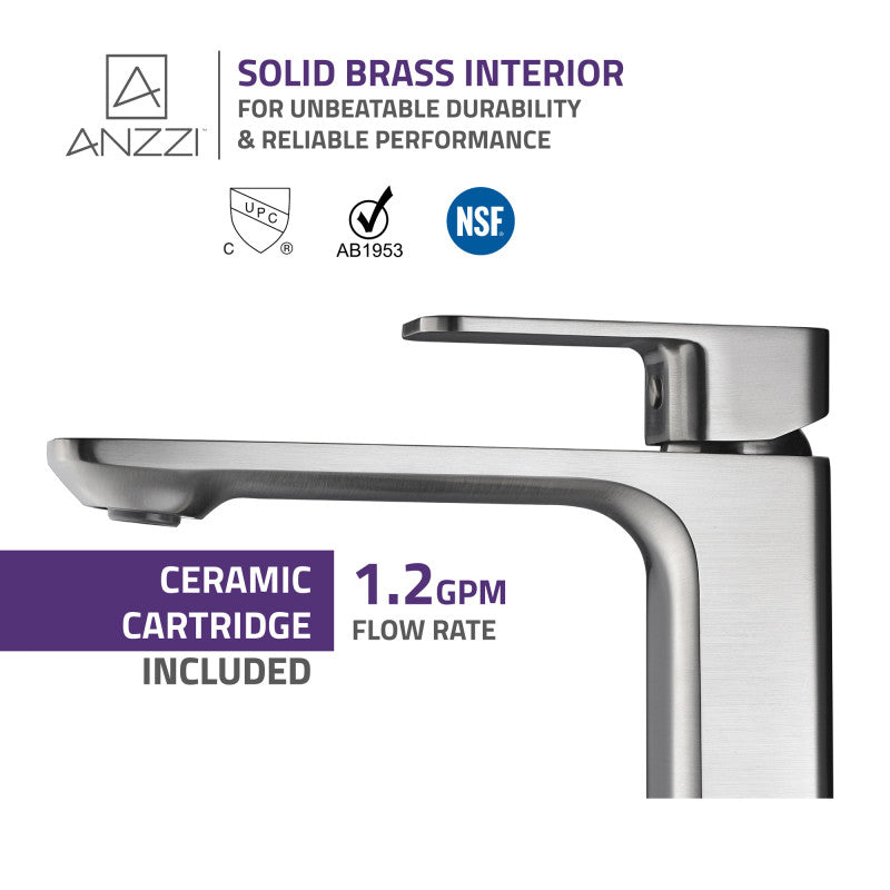 ANZZI Vibra Single Hole Single-Handle Bathroom Sink Faucet L-AZ103