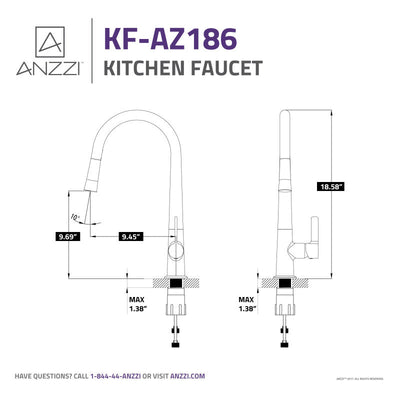 Orbital Single Handle Pull-Down Sprayer Kitchen Faucet in Brushed Nickel KF-AZ186BN