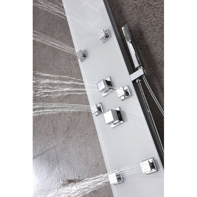 ANZZI Rhaus 60 in. 6-Jetted Full Body Shower Panel with Heavy Rain Shower and Spray Wand in White SP-AZ029