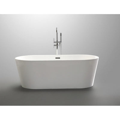 ANZZI Chand 55 in. Acrylic Flatbottom Freestanding Bathtub FT-AZ098-55