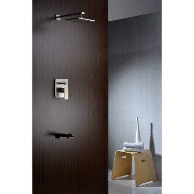 ANZZI Mezzo Series Single Handle Wall Mounted Showerhead and Bath Faucet Set in Brushed Nickel SH-AZ038
