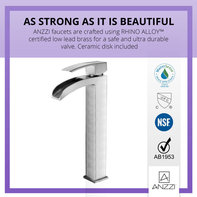 Key Series Single Hole Single-Handle Vessel Bathroom Faucet in Polished Chrome L-AZ097