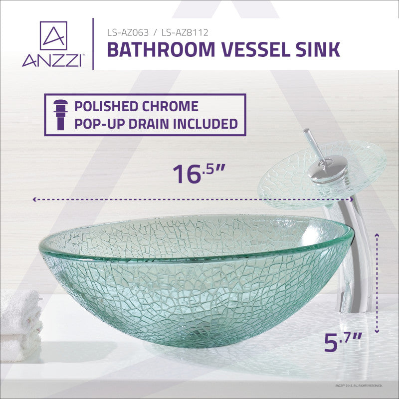 ANZZI Choir Series Deco-Glass Vessel Sink LS-AZ063