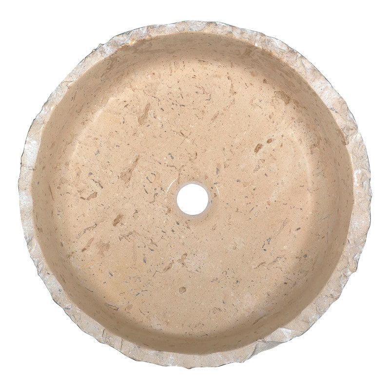 LS-AZ151 - ANZZI Desert Crown Vessel Sink in Classic Cream Marble