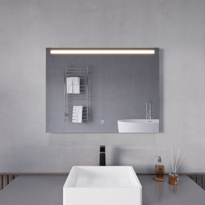 ANZZI 24-in. x 32-in. LED Front/ Bottom Lighting Bathroom Mirror with Defogger BA-LMDFX017AL