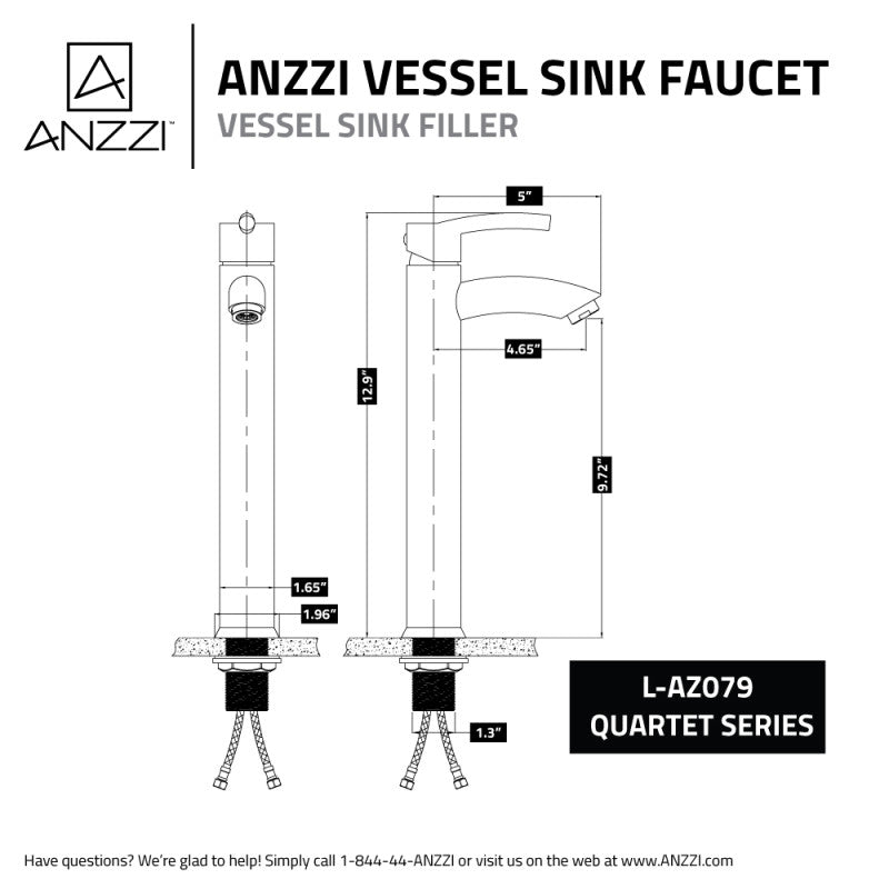 ANZZI Quartet Single Hole Single-Handle Bathroom Faucet L-AZ079