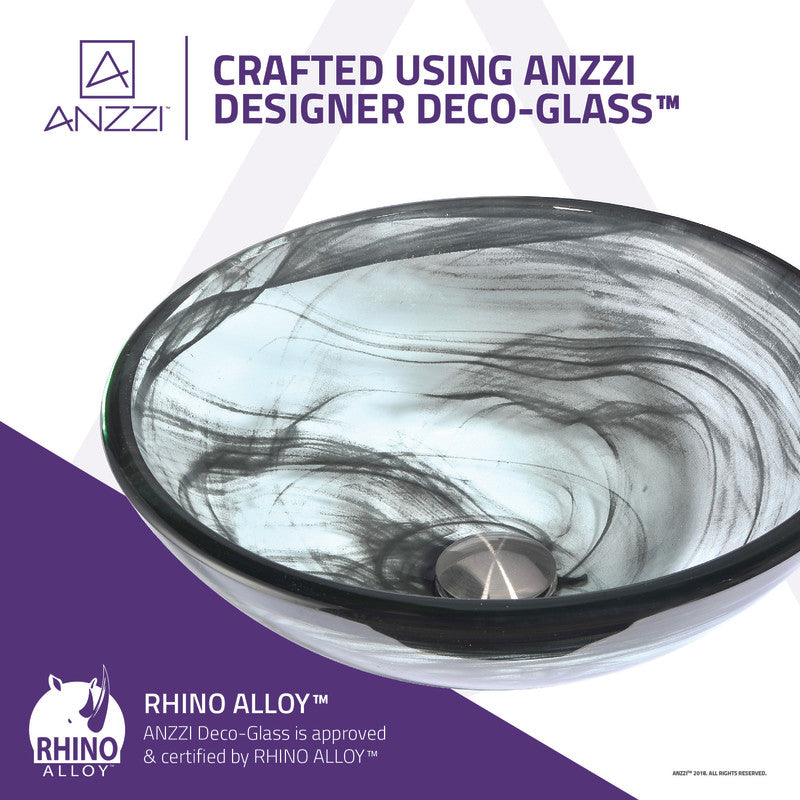 ANZZI Mezzo Series Vessel Sink with Pop-Up Drain in Slumber Wisp LS-AZ054
