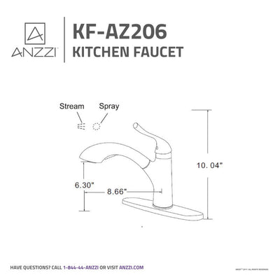 ANZZI Navona Single-Handle Pull-Out Sprayer Kitchen Faucet KF-AZ206BN