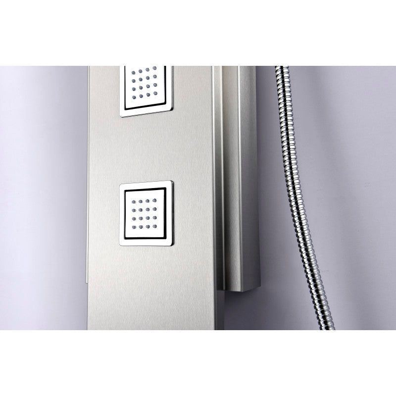 ANZZI Visor 60 in. Full Body Shower Panel with Heavy Rain Shower and Spray Wand in Brushed Steel SP-AZ035