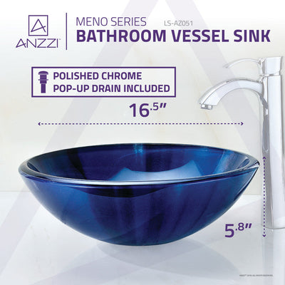 ANZZI Meno Series Deco-Glass Vessel Sink LS-AZ051