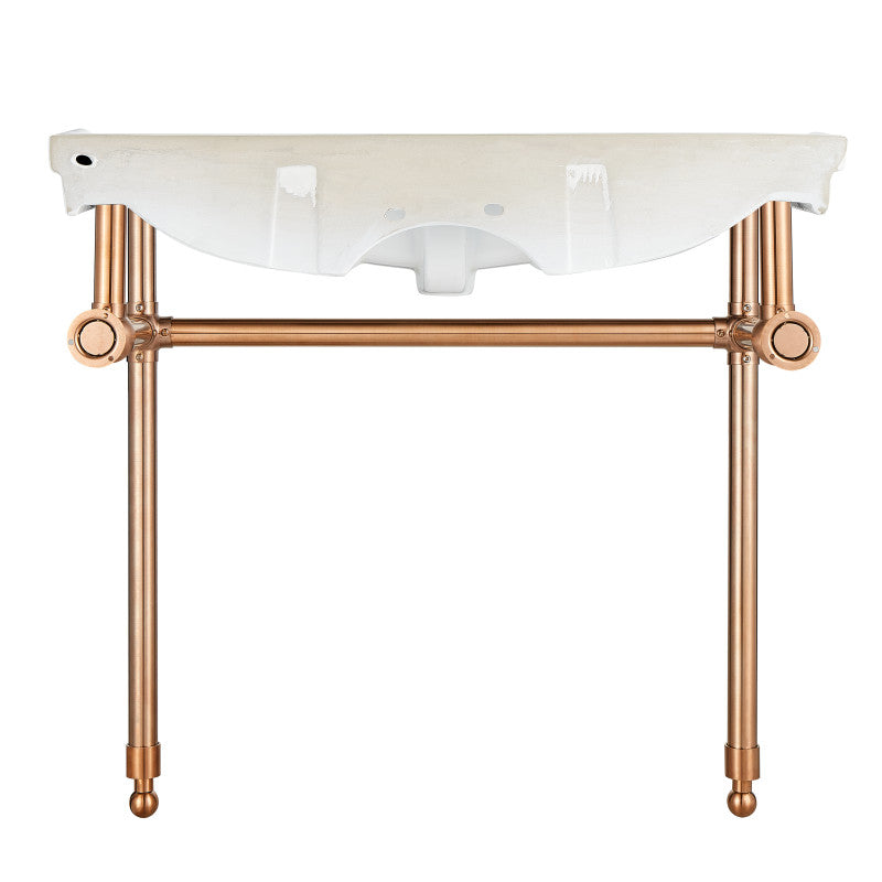 ANZZI Viola 34.5 in. Console Sink in Rose Gold with Ceramic Counter Top CS-FGC003-RG