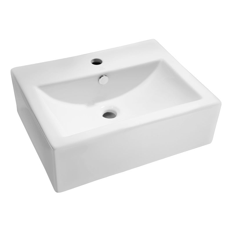 LS-AZ130 - ANZZI Vitruvius Series Ceramic Vessel Sink in White