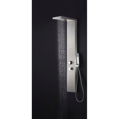 ANZZI Expanse 57 in. Full Body Shower Panel with Heavy Rain Shower and Spray Wand in Brushed Steel SP-AZ041