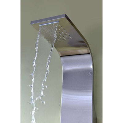 ANZZI Niagara 64 in. 2-Jetted Shower Panel with Heavy Rain Shower and Spray Wand in Brushed Steel SP-AZ023