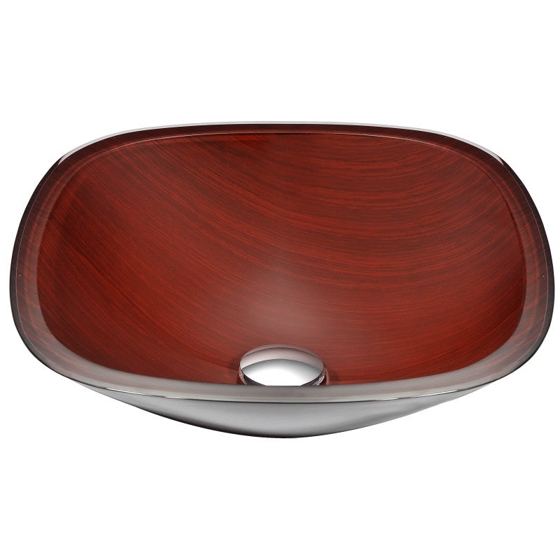 LS-AZ066 - ANZZI Cansa Series Deco-Glass Vessel Sink in Rich Timber