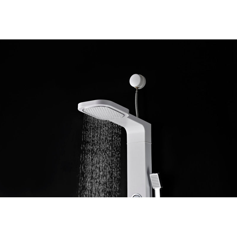 ANZZI Inland Series 44 in. Full Body Shower Panel System with Heavy Rain Shower and Spray Wand in White SP-AZ062