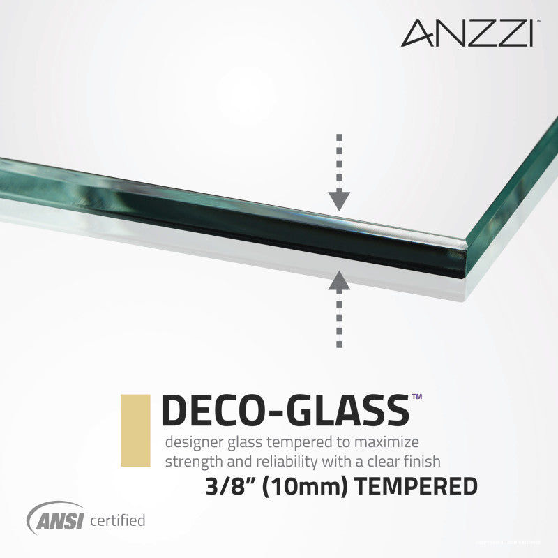 ANZZI Don Series 60 in. x 62 in. Frameless Sliding Tub Door SD-AZ17-01BG