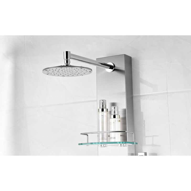 ANZZI Coastal 44 in. Full Body Shower Panel with Heavy Rain Shower and Spray Wand in Brushed Steel SP-AZ075